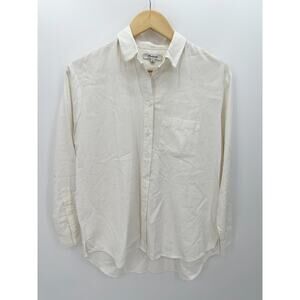 Madewell Off White Drapey Oversized Boyshirt Button Down Collar Women XS